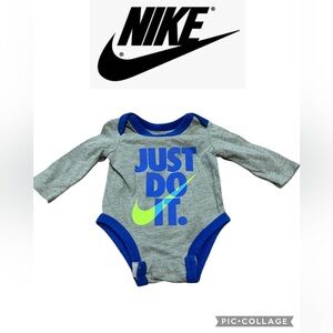 Nike Gray and Blue Bodysuit with Neon Accents